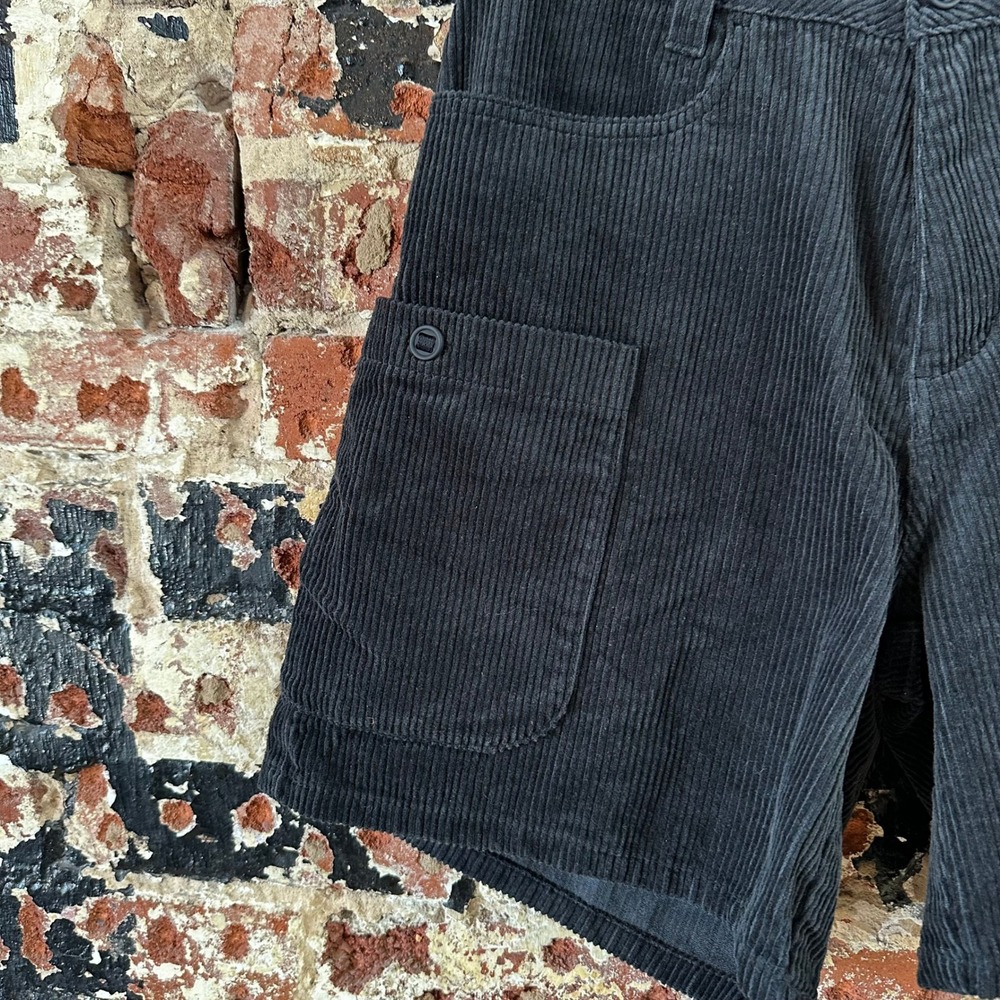 Bearded Goat Summer Days Corduroy Shorts Mens 28 Black Workwear - Picture 3 of 12